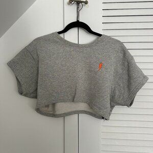 Adika Grey Cropped Tee with Lighting Design (Medium)